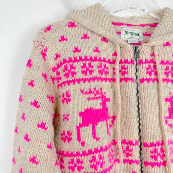 NWT American Eagle Elk Zip Up Hoodie Sweater Cropped Cardigan Size XS NEW - Picture 3 of 14